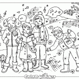 Les enfants chantent des chants de Noël