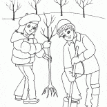 Enfants arbres végétales