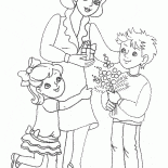 Félicitant notre mère