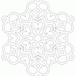 Flocon de neige avec des coeurs