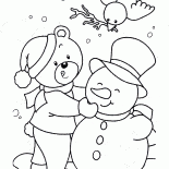 Ours et bonhomme de neige