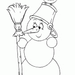 Bonhomme de neige et oiseau