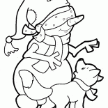 Bonhomme de neige et le chien