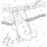 Bonhomme de neige sur une balançoire