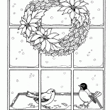 Neige dehors de la fenêtre