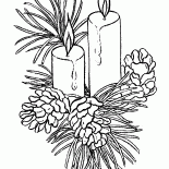 Bougies de Noël sur une branche