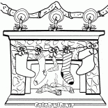 Bas de Noël sur la cheminée