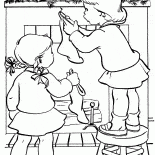 Les enfants accrochent bas