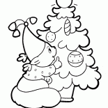 Bonne ours et arbre de Noël