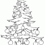 Arbre de Noël se tient droit