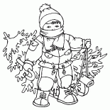 Garçon avec larbre de Noël