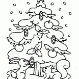 Arbre de Noël et les écureuils