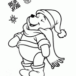 Winnie lourson et flocons de neige